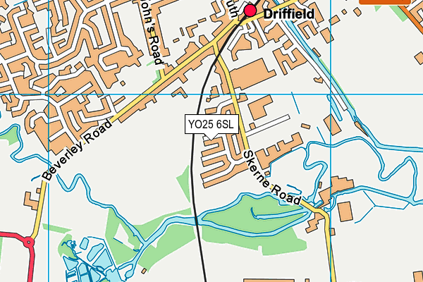 YO25 6SL map - OS VectorMap District (Ordnance Survey)
