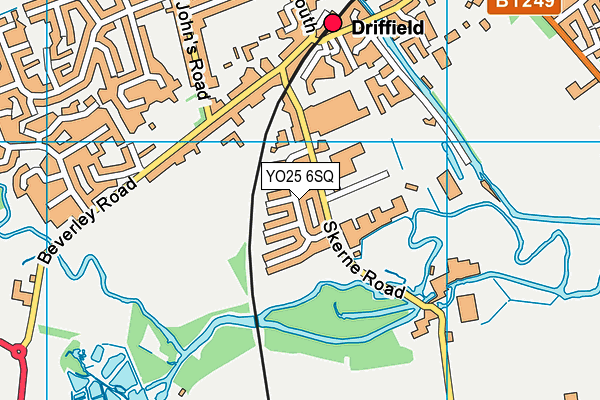 YO25 6SQ map - OS VectorMap District (Ordnance Survey)