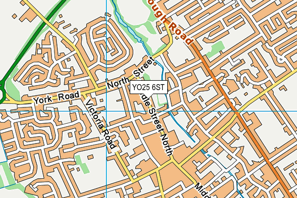 YO25 6ST map - OS VectorMap District (Ordnance Survey)