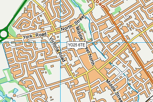 YO25 6TE map - OS VectorMap District (Ordnance Survey)