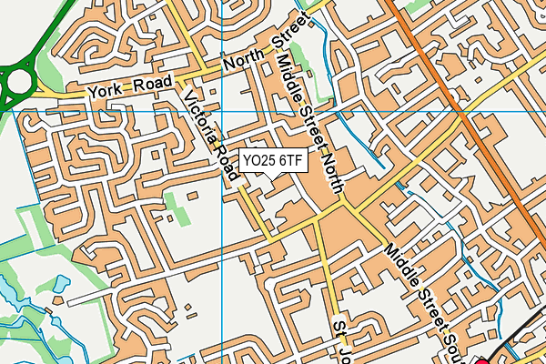 YO25 6TF map - OS VectorMap District (Ordnance Survey)