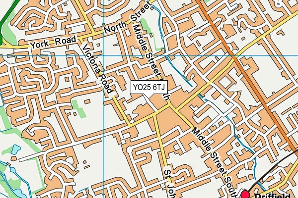 YO25 6TJ map - OS VectorMap District (Ordnance Survey)