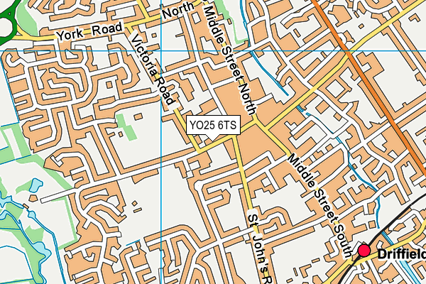 YO25 6TS map - OS VectorMap District (Ordnance Survey)
