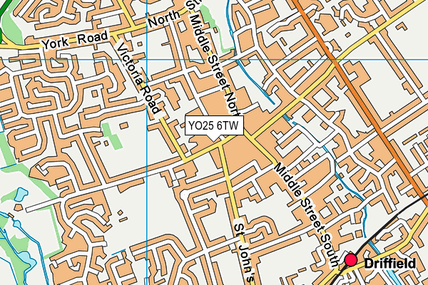 YO25 6TW map - OS VectorMap District (Ordnance Survey)