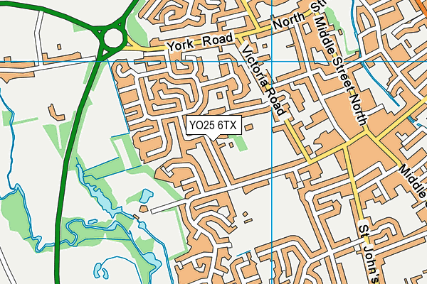YO25 6TX map - OS VectorMap District (Ordnance Survey)