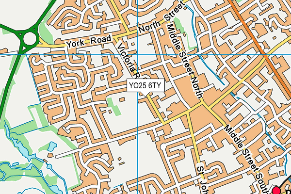 YO25 6TY map - OS VectorMap District (Ordnance Survey)