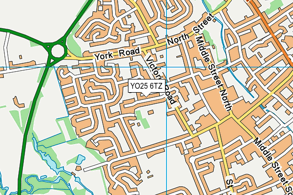 YO25 6TZ map - OS VectorMap District (Ordnance Survey)