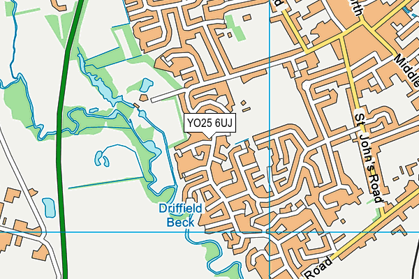 YO25 6UJ map - OS VectorMap District (Ordnance Survey)