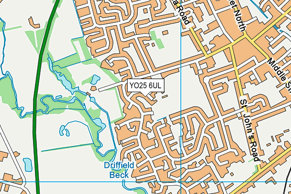 YO25 6UL map - OS VectorMap District (Ordnance Survey)