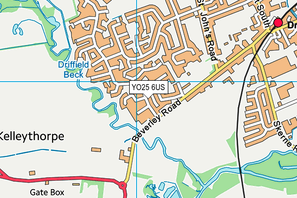 YO25 6US map - OS VectorMap District (Ordnance Survey)