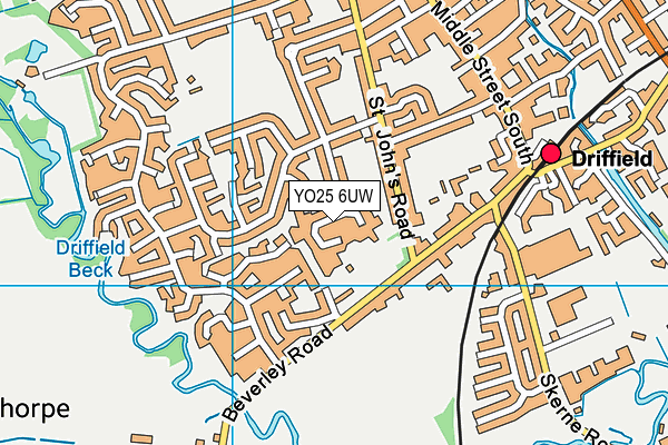 YO25 6UW map - OS VectorMap District (Ordnance Survey)