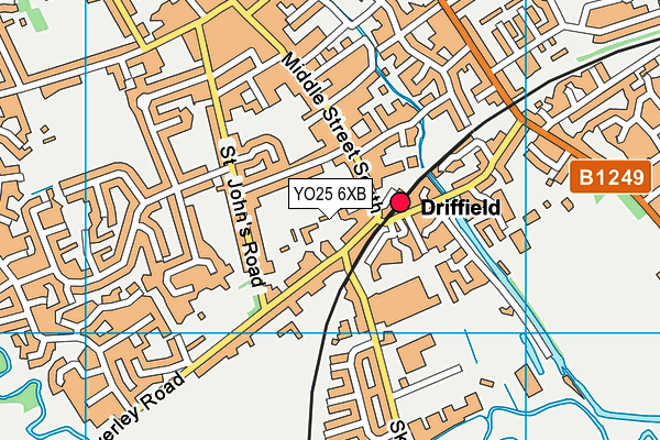 YO25 6XB map - OS VectorMap District (Ordnance Survey)