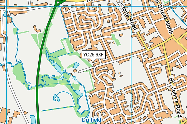 YO25 6XF map - OS VectorMap District (Ordnance Survey)