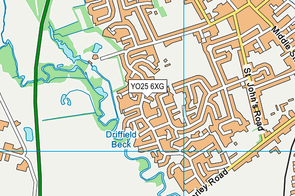 YO25 6XG map - OS VectorMap District (Ordnance Survey)