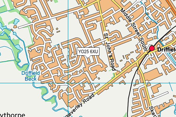 YO25 6XU map - OS VectorMap District (Ordnance Survey)