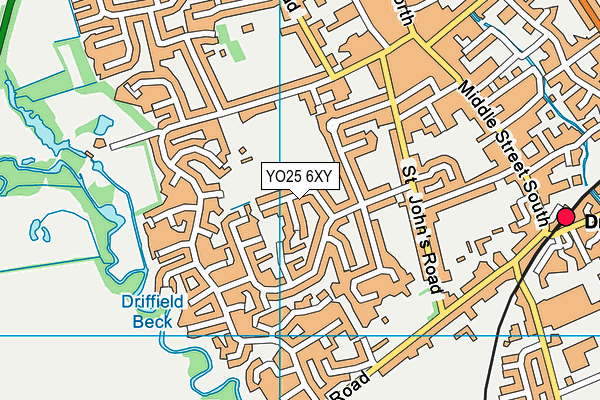 YO25 6XY map - OS VectorMap District (Ordnance Survey)
