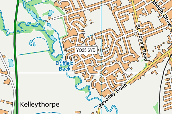 YO25 6YD map - OS VectorMap District (Ordnance Survey)
