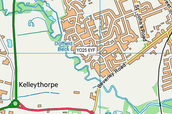 YO25 6YF map - OS VectorMap District (Ordnance Survey)