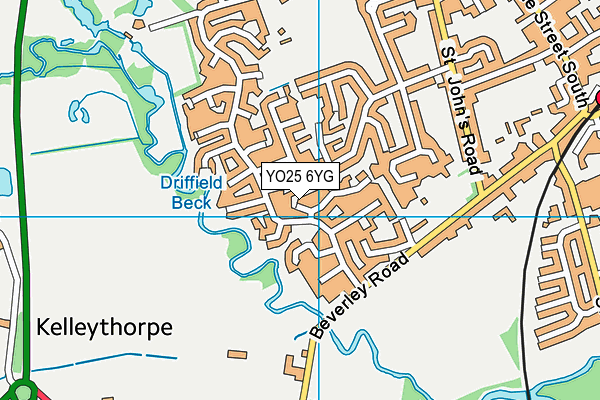 YO25 6YG map - OS VectorMap District (Ordnance Survey)