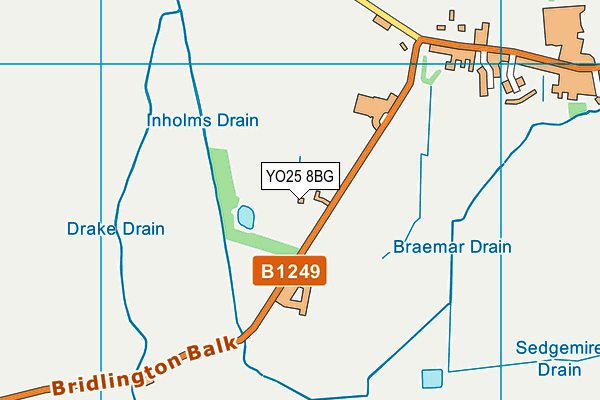 YO25 8BG map - OS VectorMap District (Ordnance Survey)
