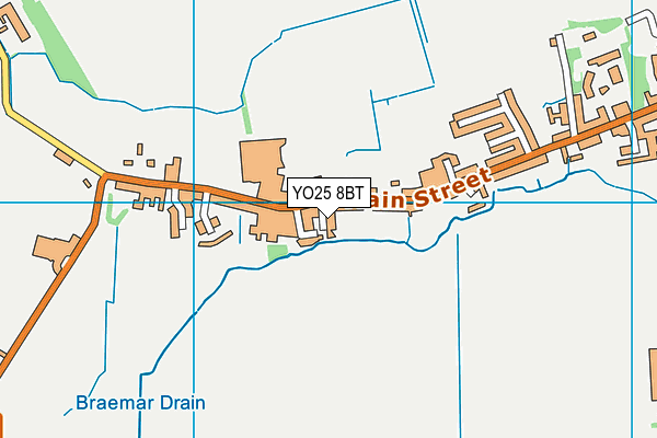 YO25 8BT map - OS VectorMap District (Ordnance Survey)