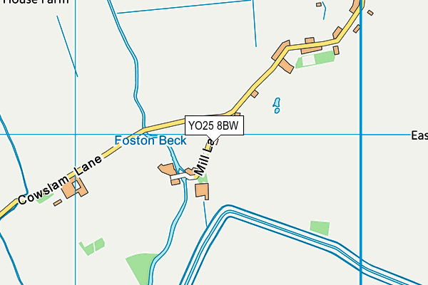 YO25 8BW map - OS VectorMap District (Ordnance Survey)