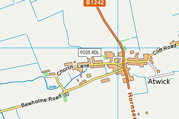 YO25 8DL map - OS VectorMap District (Ordnance Survey)