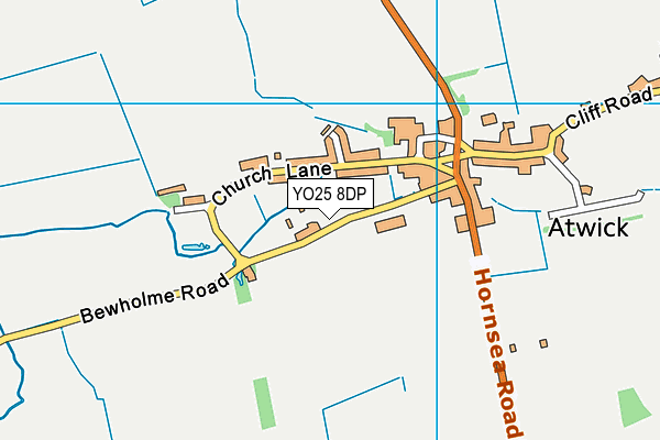 YO25 8DP map - OS VectorMap District (Ordnance Survey)