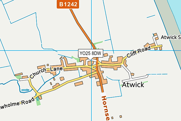 YO25 8DW map - OS VectorMap District (Ordnance Survey)