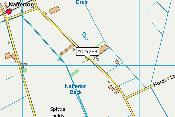 YO25 8HB map - OS VectorMap District (Ordnance Survey)