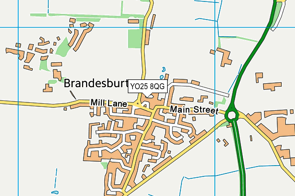 YO25 8QG map - OS VectorMap District (Ordnance Survey)