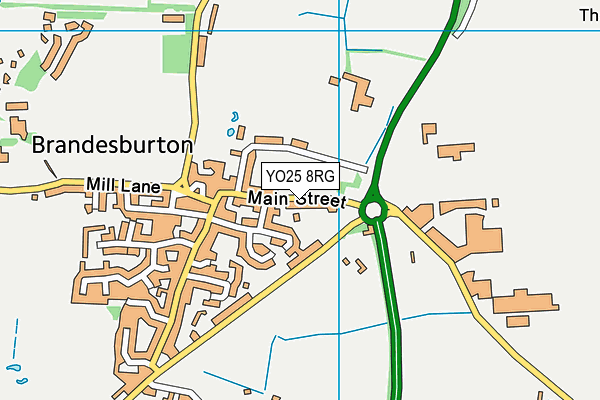 Brandesburton Primary School map (YO25 8RG) - OS VectorMap District (Ordnance Survey)
