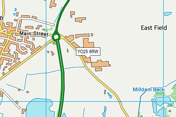 YO25 8RW map - OS VectorMap District (Ordnance Survey)