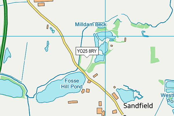 YO25 8RY map - OS VectorMap District (Ordnance Survey)