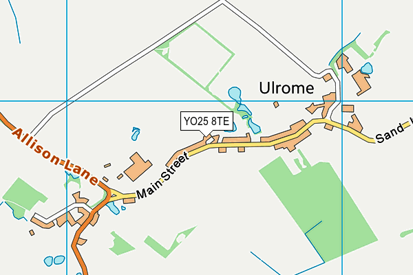 YO25 8TE map - OS VectorMap District (Ordnance Survey)