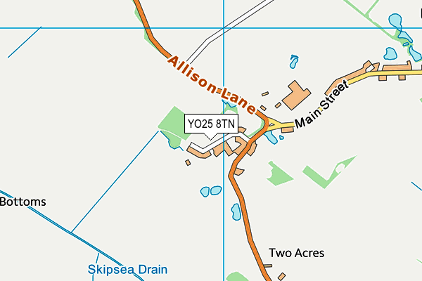 YO25 8TN map - OS VectorMap District (Ordnance Survey)