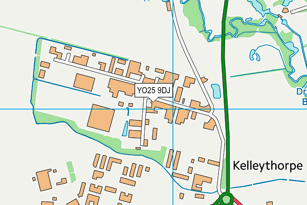 YO25 9DJ map - OS VectorMap District (Ordnance Survey)