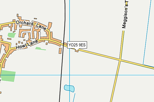 Hutton Cranswick Playing Fields map (YO25 9ES) - OS VectorMap District (Ordnance Survey)