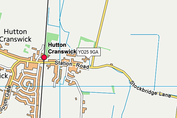 Hutton Cranswick Cricket Club map (YO25 9GA) - OS VectorMap District (Ordnance Survey)