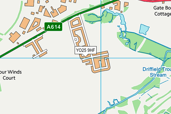 YO25 9HF map - OS VectorMap District (Ordnance Survey)