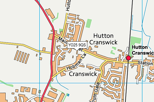 YO25 9QS map - OS VectorMap District (Ordnance Survey)