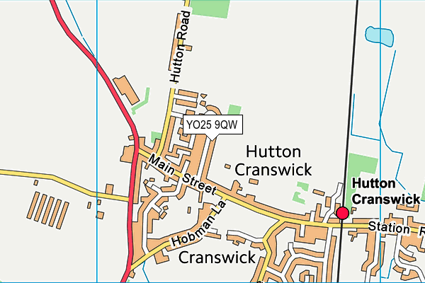 YO25 9QW map - OS VectorMap District (Ordnance Survey)