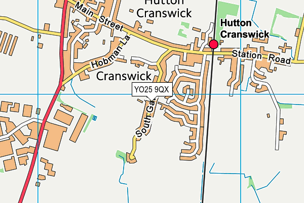 YO25 9QX map - OS VectorMap District (Ordnance Survey)