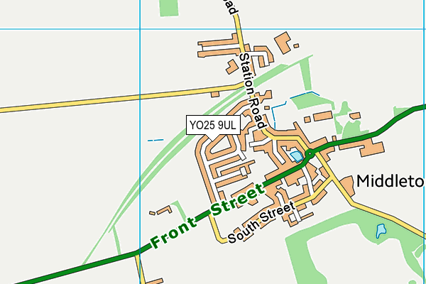 Middleton On The Wolds Recreation Club map (YO25 9UL) - OS VectorMap District (Ordnance Survey)