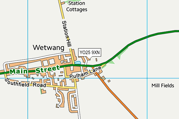 Wetwang Cricket Club map (YO25 9XN) - OS VectorMap District (Ordnance Survey)