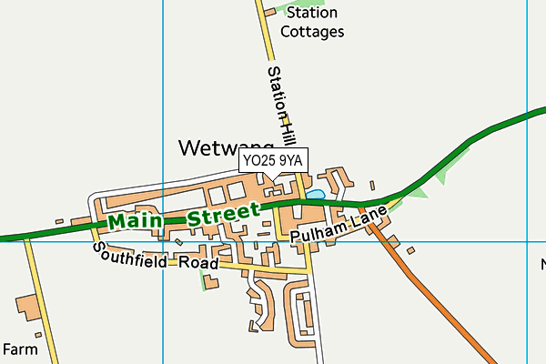 YO25 9YA map - OS VectorMap District (Ordnance Survey)