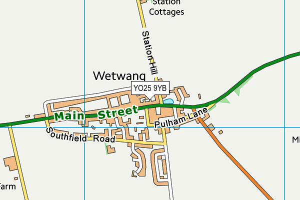 YO25 9YB map - OS VectorMap District (Ordnance Survey)