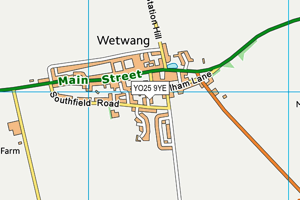 YO25 9YE map - OS VectorMap District (Ordnance Survey)