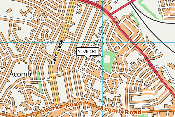 YO26 4RL map - OS VectorMap District (Ordnance Survey)