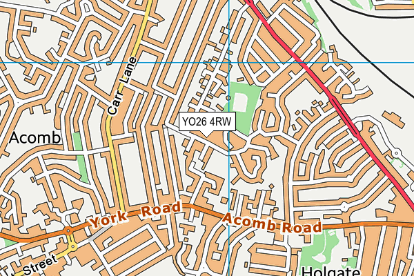 YO26 4RW map - OS VectorMap District (Ordnance Survey)